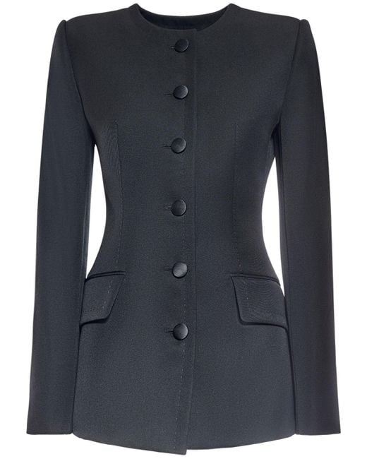 Dolce & Gabbana Blue Wool Crepe Single Breasted Jacket