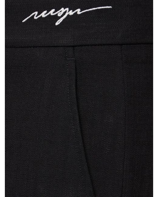 MSGM Gestreifte Shorts Aus Viskosemix Mit Logo in Black für Herren