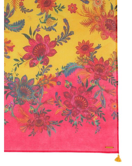 Zimmermann Pink Floral Print Cotton Sarong