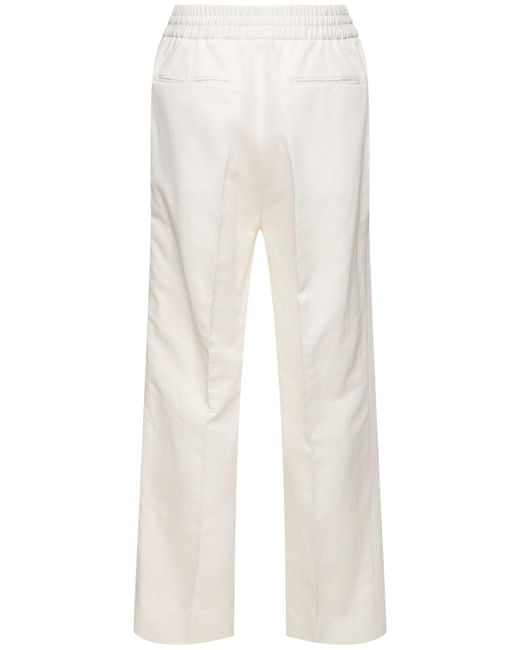 Brioni White Asolo Cotton & Linen Sweatpants for men