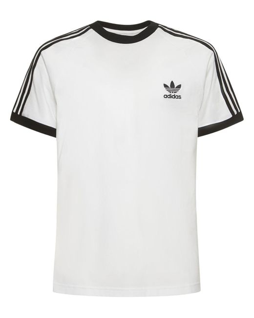 Camiseta con tres rayas adidas Originals de hombre de color Blanco | Lyst