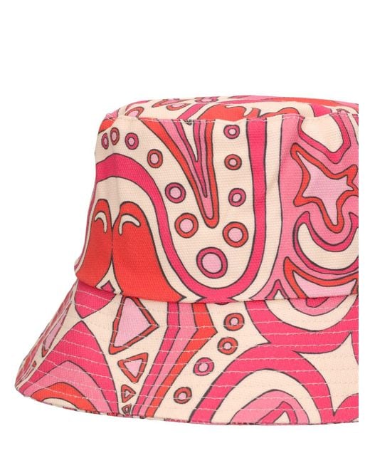 Lack of Color Red Shore Printed Cotton Bucket Hat