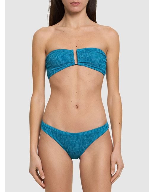 Top bandeau de bikini Bondeye de color Blue