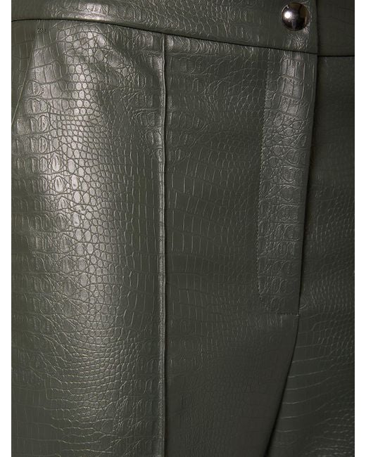 Pantalones rectos de piel sintética Max Mara de color Gray