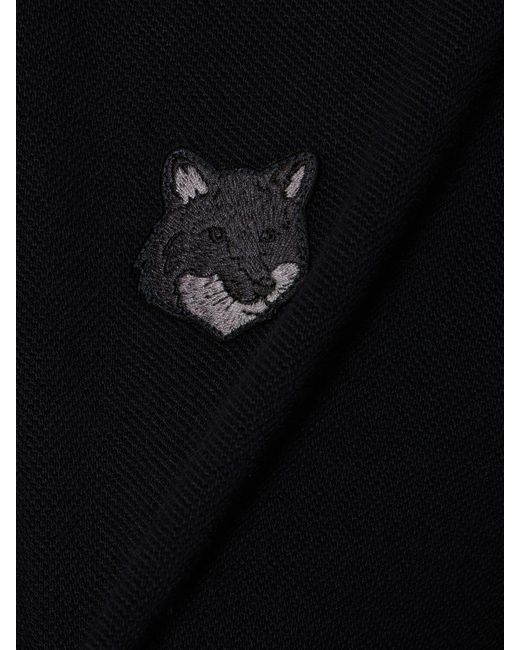 Polo oversize avec patch tête de renard Maison Kitsuné pour homme en coloris Black