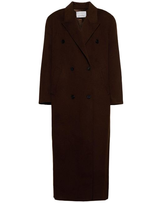 Frankie Shop Brown Zweireihiger Wollmischmantel "gaia"