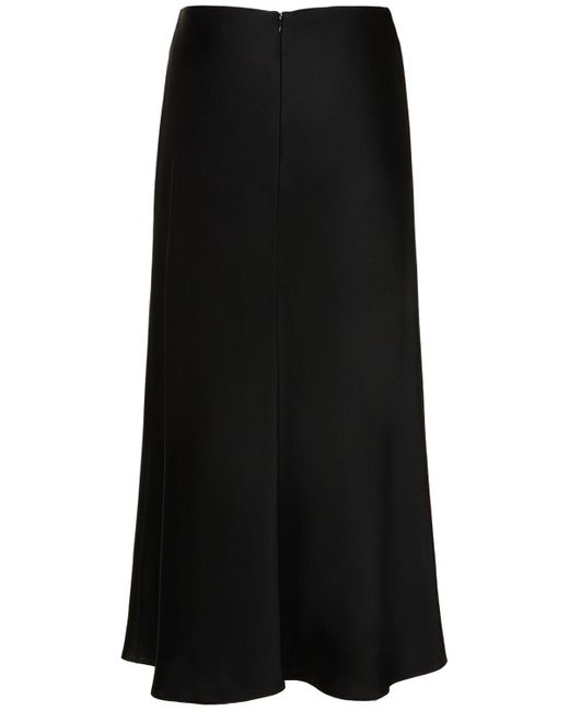 Jonathan Simkhai Black Blane Satin Midi Skirt