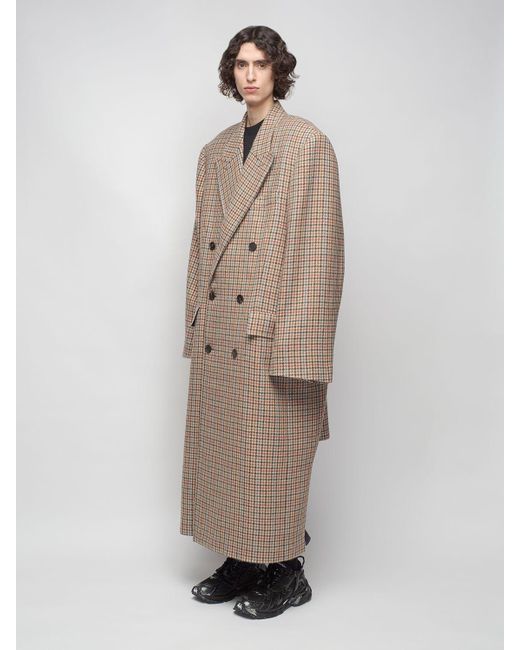 Balenciaga Boxy Asymmetric Wool Coat in Beige (Natural) for Men - Lyst