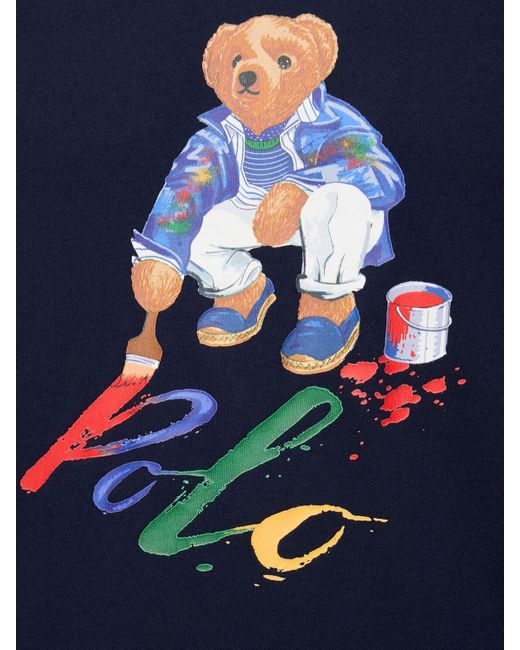 Polo Ralph Lauren Blue Painting Bear T-shirt for men