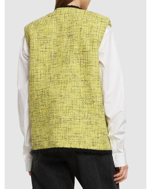 MSGM Green Cotton Vest W/pockets