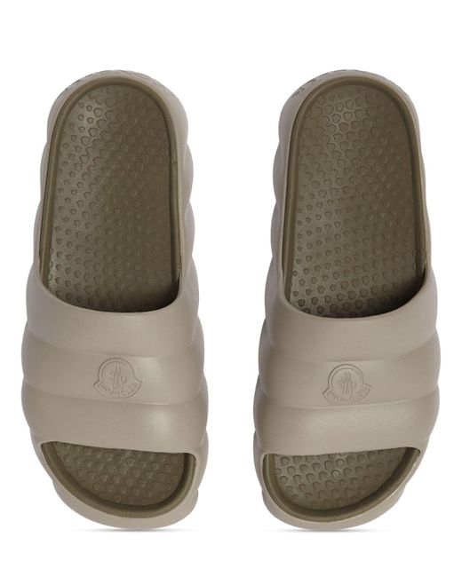 Moncler White Lilo Rubber Slide Sandals for men