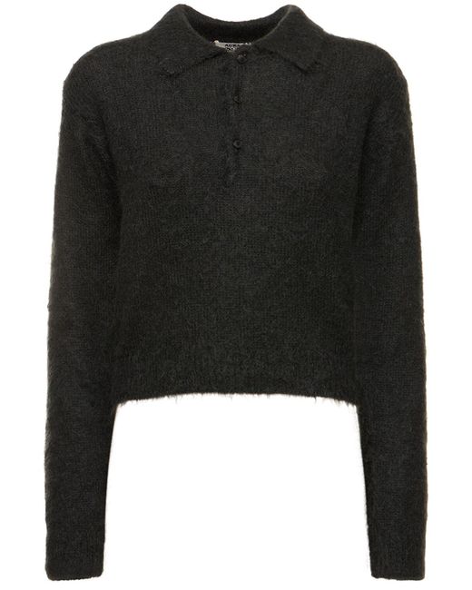 Suéter de punto de lana y mohair cepillado Auralee de color Black