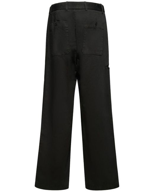 Lemaire Black Cotton Military Pants for men