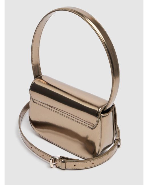 DIESEL 1dr レザーショルダーバッグ Metallic