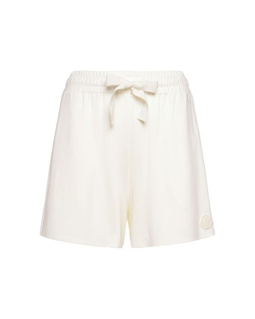 Moncler White Viscose Blend Shorts