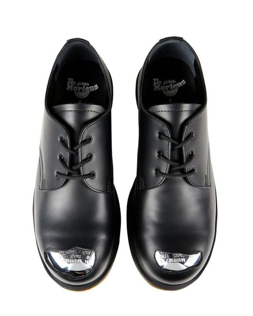 Raf Simons Dr. Martens Steel Toe Leather Shoes in Black for Men | Lyst