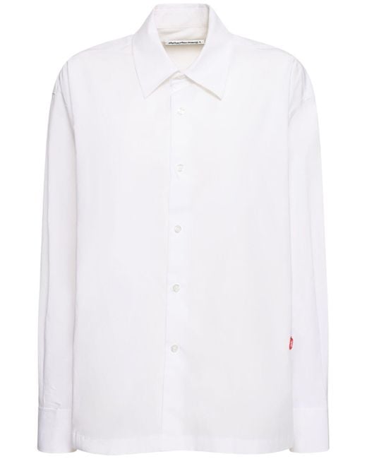 Alexander Wang White Button Up Cotton Shirt W/ Logo