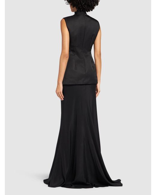 ★ Sportmax★Abadan1234 ロングサテンドレス sportmax-Black-Cileno-Satin-