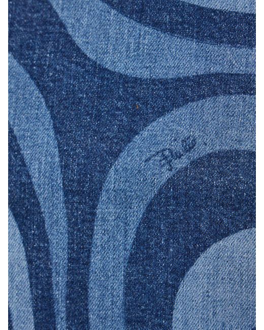 Top in denim stampato di Emilio Pucci in Blue