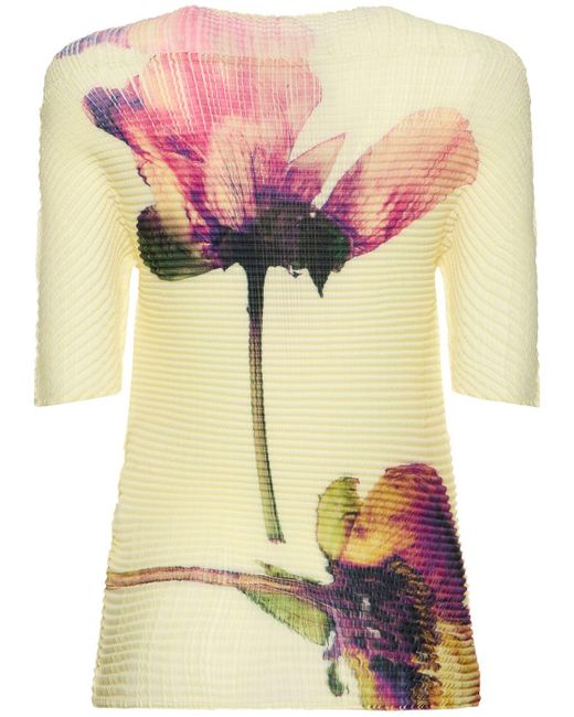 Femme Haut Plissé Pressed Flora Issey Miyake en coloris Pink