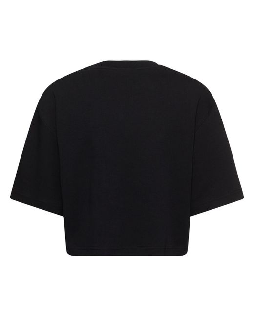 Moschino コットンジャージークロップドtシャツ Black