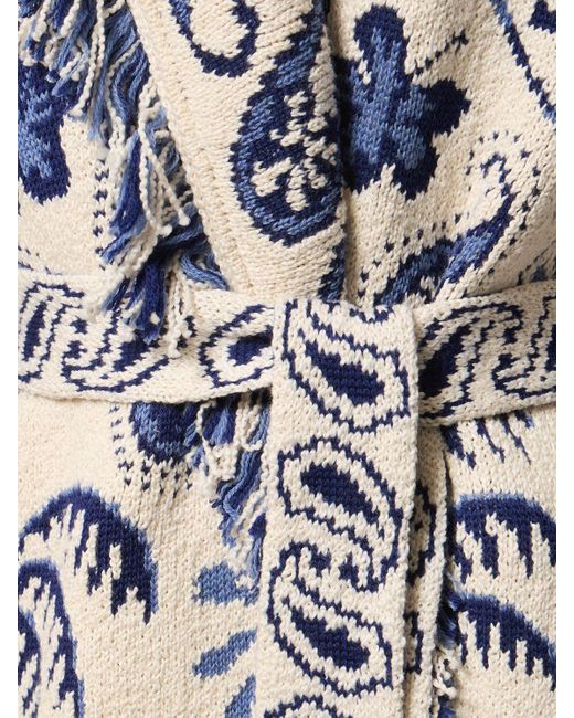 Alanui White Lush Nature Knit Wool Blend Long Coat
