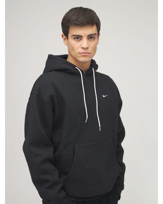 Nike Solo Swoosh Hoodie Sweatshirt in Black/White (Black) for Men | Lyst