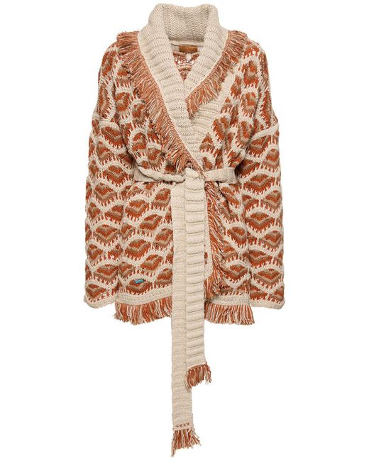 Alanui White Hawa Mahal Knit Cotton & Linen Cardigan
