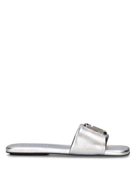 Sandalias planas metalizadas Marc Jacobs de color White