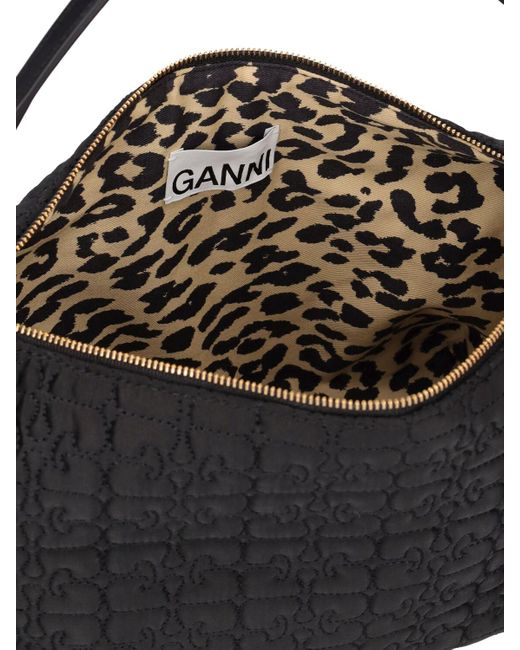 Ganni Black Medium Butterfly Top Handle Bag