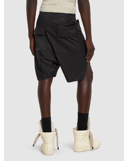 Shorts de nylon Rick Owens de hombre de color Black