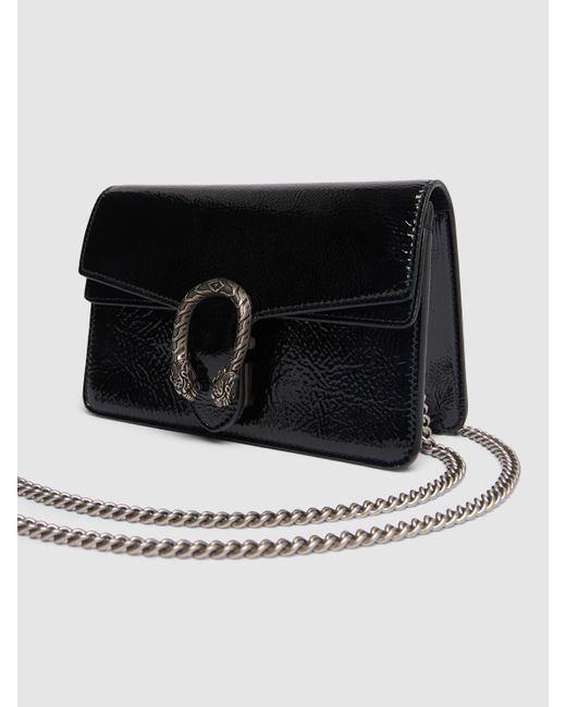 Gucci Black Mini Dionysus Patent Leather Bag