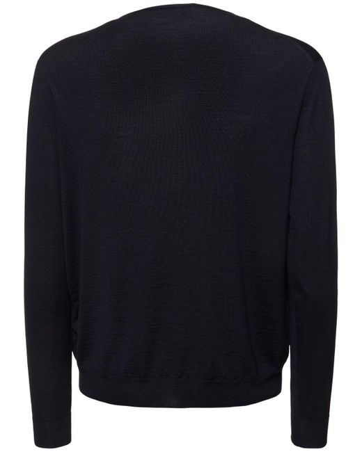Lardini Blue Wool Blend Crewneck Sweater for men
