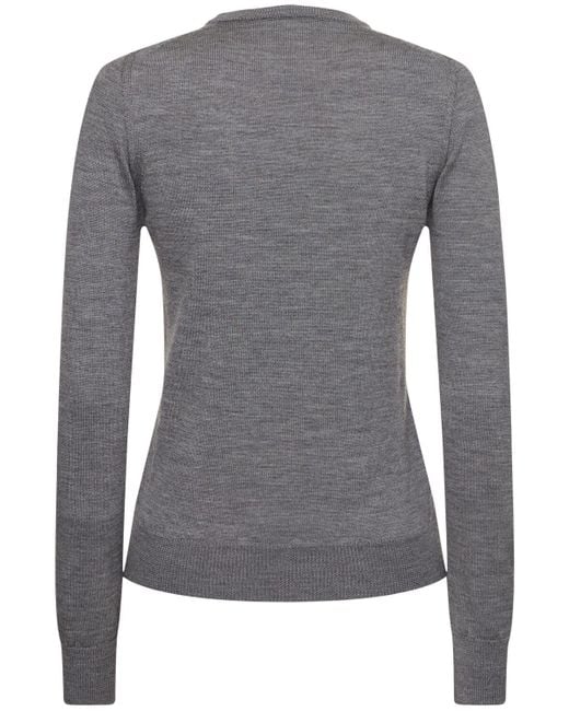 Coperni Gray Damen Strickpullover Mit Wäscheklammer