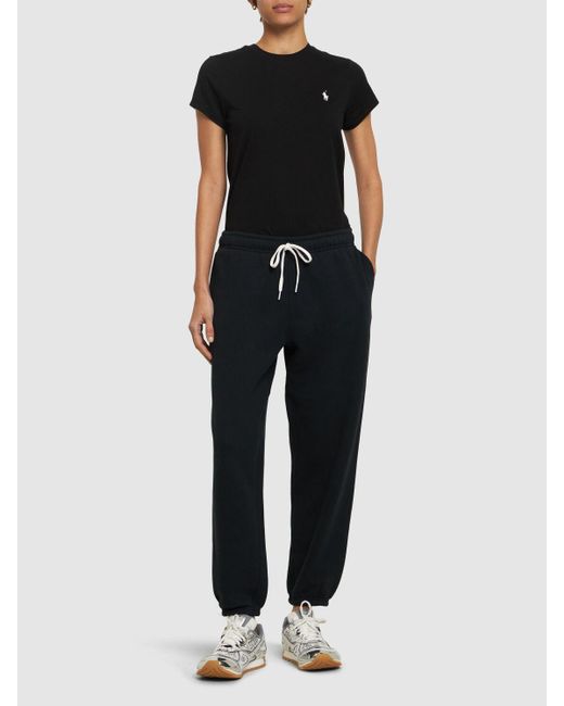 Pantaloni in jersey con logo di Polo Ralph Lauren in Black