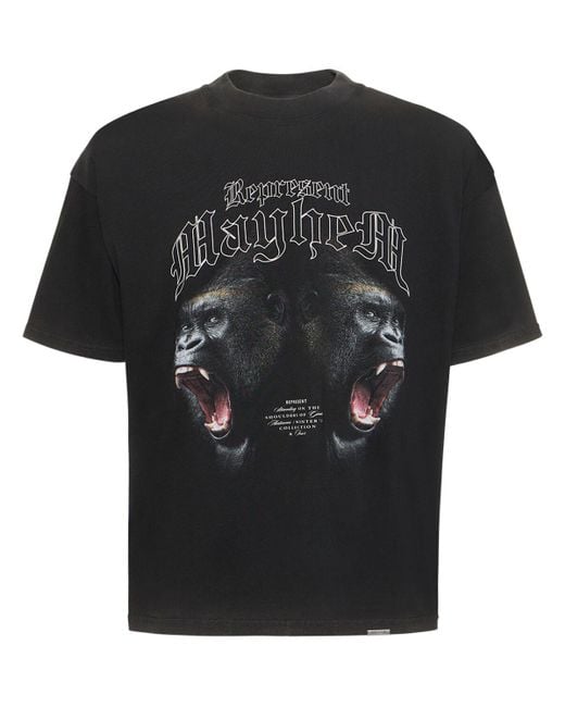 T-shirt mayhem in cotone con stampa di Represent in Black da Uomo