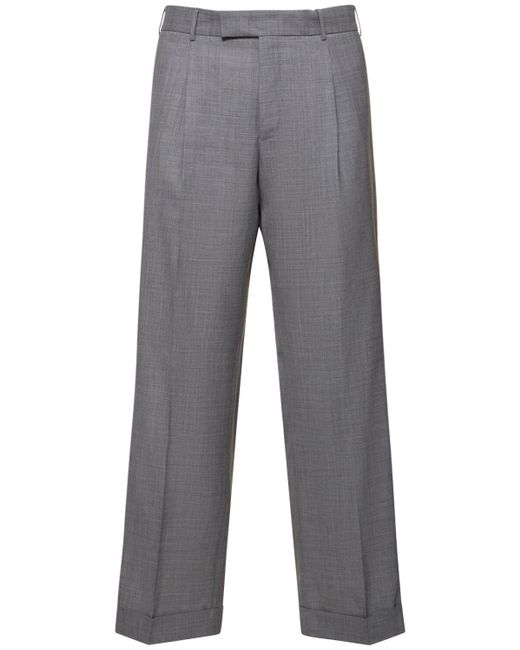 PT Torino Gray Quindici Light Wool Pants for men