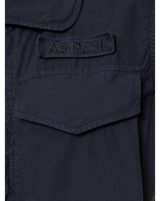 Aspesi コットンポプリンロングジャンプスーツ Blue