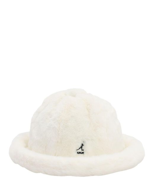 Kangol Faux Fur Bucket Hat in White | Lyst