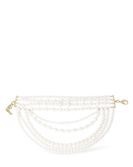 Moschino White Cloud Handle & Padlock Anklet