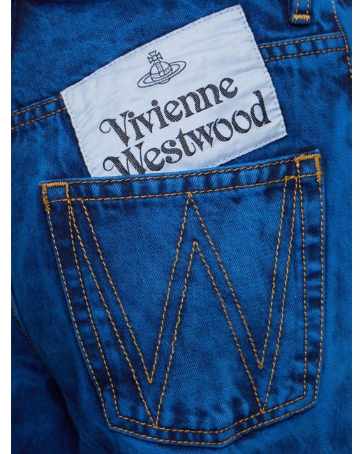 Jeans larghi vita alta ray in denim di Vivienne Westwood in Blue