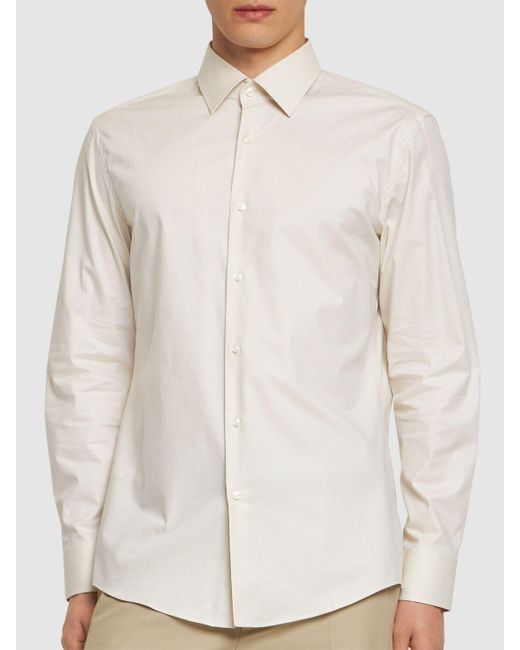Boss Hemd Aus Baumwollmischgewebe "hank" in White für Herren