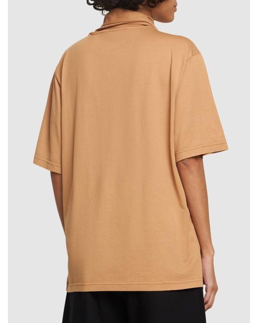 Lemaire Brown Cotton T-Shirt W/ Scarf