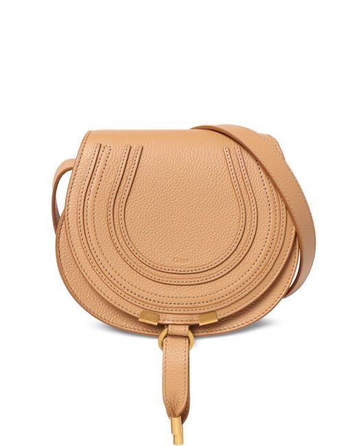 Chloé Natural Marcie Grained Leather Shoulder Bag