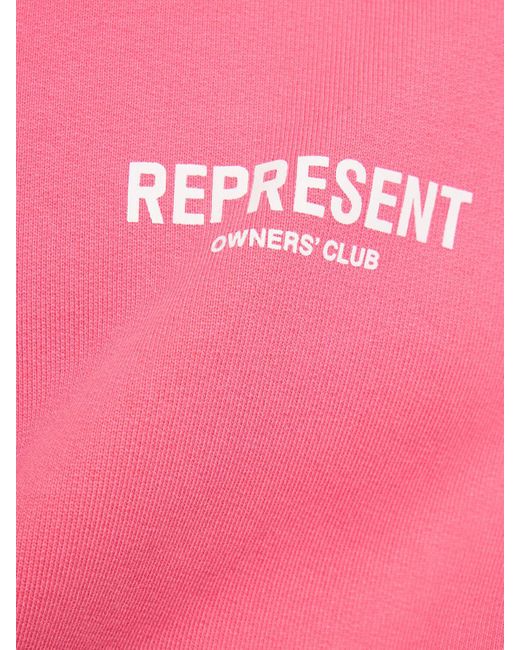 Sudadera de algodón con logo y capucha Represent de hombre de color Pink