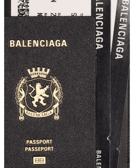 Balenciaga Passport Leather Phone Holder in Black for Men | Lyst