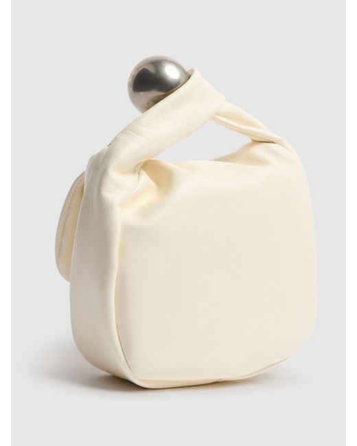 Jil Sander White Damen Weiche Lederpouch „Sphere“