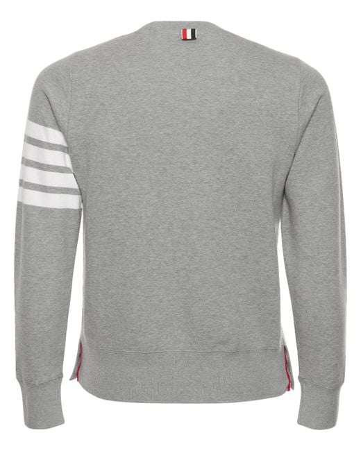 Thom Browne Baumwollsweatshirt Mit Streifen in Gray für Herren
