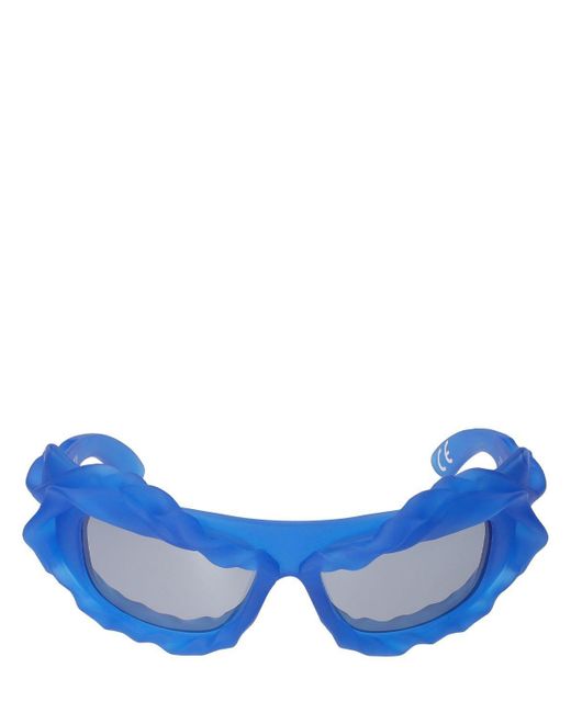 OTTOLINGER Blue 3d Twisted Sunglasses W/ Mirror Lenses