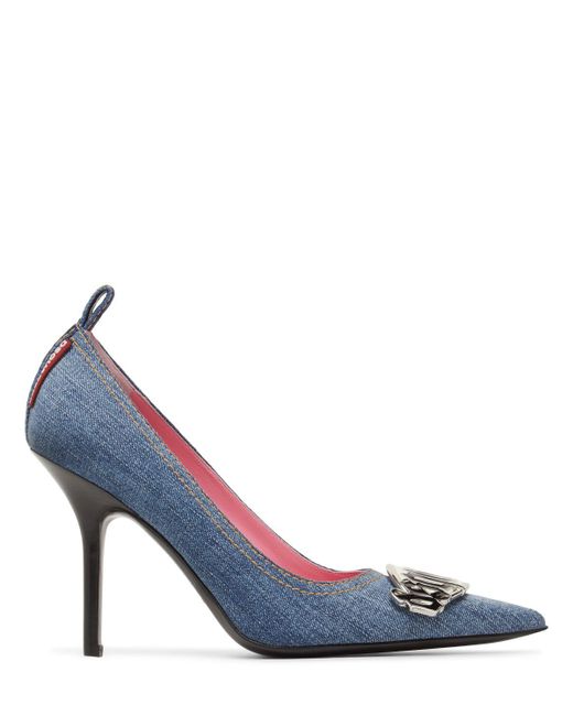 Décolleté gothic in denim 100mm di DSquared² in Blue
